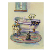 KITTEN on the TUB by SHARON SHARPE Post Card