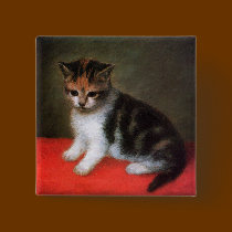 Kitten Painting by George Stubbs buttons