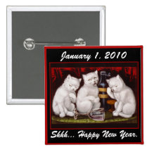 Kitten Party! New Year's Day - Button #1