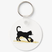 Kitten Plays With Yarn keychains