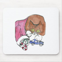 Kitten Raids the Christmas Stocking Mousepads