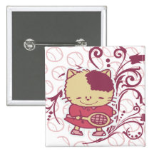 Kitten Tennis Tshirts and Gifts Pinback Button