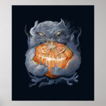 ** kitten with pumpkin ** posters