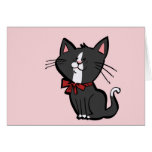 Kitten with Red Bow on Pink cards