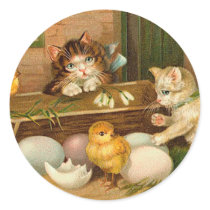 Kittens and Chicks Easter Greeting Stickers