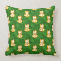 Kittens Gold, Velvet Green American MoJo Pillow pillows