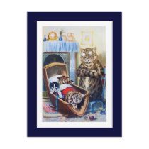 Kittens in the Cradle Postcard