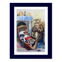 Kittens in the Cradle Postcard