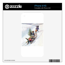 Kittens in the Snow Getting a Christmas Tree Skins For iPhone 4
