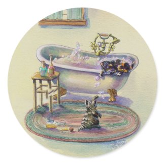 KITTENS in the TUB by SHARON SHARPE sticker