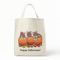 Kittens on Pumpkins for Halloween Bags