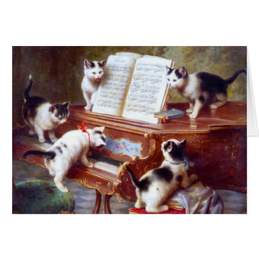 Kittens on the Keys Greeting Cards
