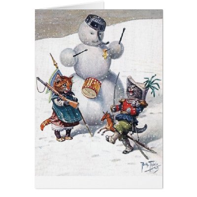 Kittens Playing in The Snow Greeting Card