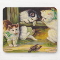 KITTENS STUDYING THE CRAWFISH  ~ MOUSEPAD