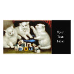 kittens with letter blocks photo greeting card