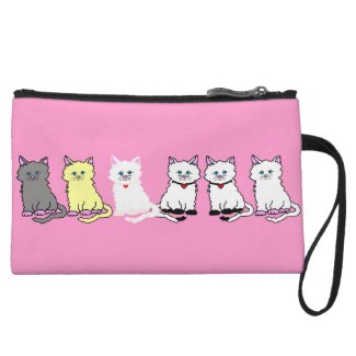 Kitties In A Row Baguettes Bag Wristlet Purses