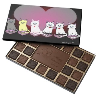 Kitties In A Row Valentine Chocolates 45 Piece Box Of Chocolates