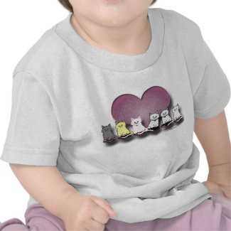 Kitties In A Row Valentine Infant T-Shirt