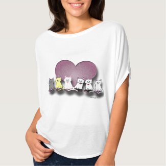 Kitties In A Row Valentine Women's T-Shirt