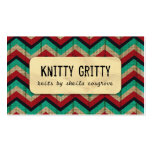 Kitting Crochet Chevron Red Teal Business Card