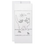 Kitty and Butterfly Line Drawing Rack Card Template