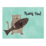 Kitty and His Fish postcards