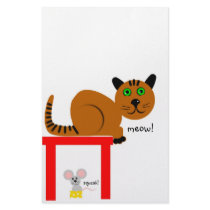 Kitty and Mouse Designer Stationery