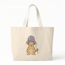 Kitty and Yarn Ball Tote Bags