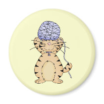 Kitty and Yarn Ball Fridge Magnets