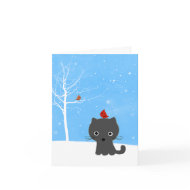 Kitty & Bird Friends card