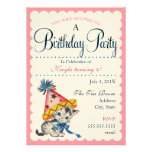 Kitty Birthday Party | Retro Birthday Invitations