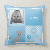 Kitty - blue pillow pillows