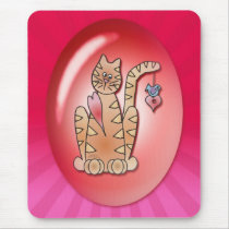 KITTY BLUEBIRD BUBBLE by SHARON SHARPE mousepads