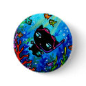 Kitty Bobbin Swims with the Fishes Button by hannahdisney Kitty Bobbin Swims with the Fishes Button