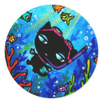 Kitty Bobbin Swims with the Fishes Sticker by hannahdisney Kitty Bobbin Swims with the Fishes Sticker