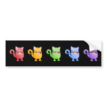 Kitty Bounce Rainbow Sticker bumper stickers by Narugi Kitty Bounce Rainbow Sticker bumper stickers