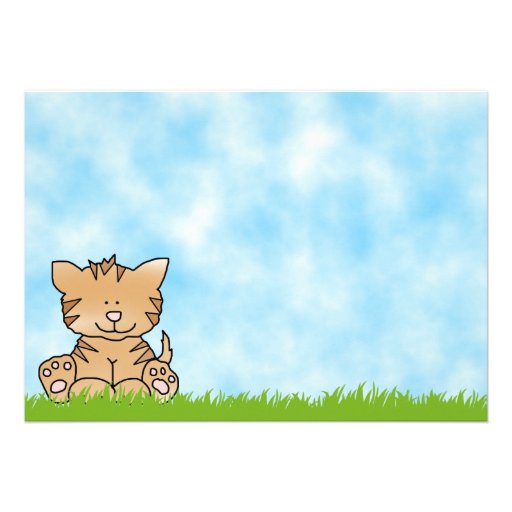 Kitty Cat Birthday Invitation for Girls