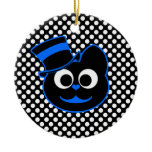 Kitty Cat Blue Hat copy Ornament