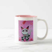 Kitty Cat Candy Pink Coffee Mugs