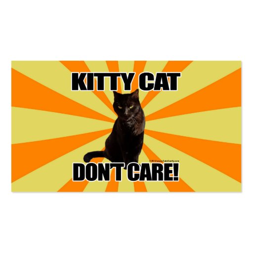 Kitty Cat Don't Care Business Card (back side)
