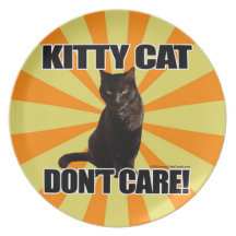 Kitty Cat Don't Care Dinner Plate