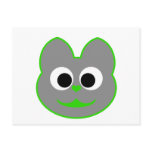 Kitty Cat Green - Gray Postcards