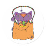 kitty cat in pumkin bag stickers