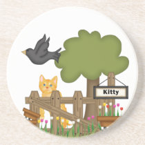 Kitty Cat In the Garden coasters