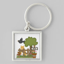 Kitty Cat In the Garden keychains