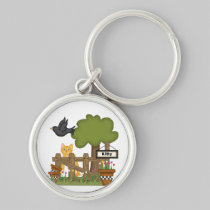 Kitty Cat In the Garden keychains