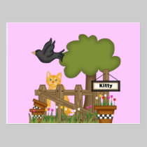 Kitty Cat In the Garden postcards