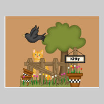 Kitty Cat In the Garden postcards