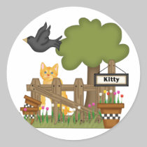 Kitty Cat In the Garden stickers