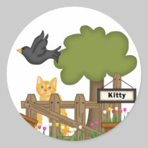 Kitty Cat In the Garden stickers